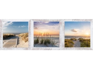 Sada obrazov na stenu (3 ks) Pláž