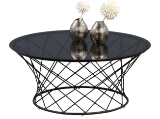 Okrúhly konferenčný stolík Noa 80 cm, čierny/sivý