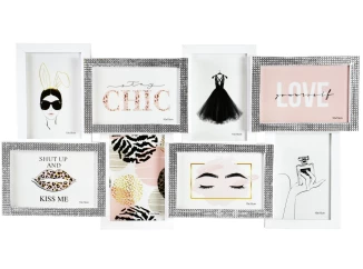 Multirám pro 8 ks foto 10x15 cm, biela/strieborná