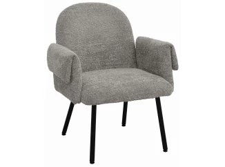 Jedálenská stolička Izabel, svetlo šedo-béžová štruktúrovaná látka