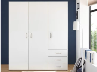 Šatníková skriňa Harry, 150 cm, biela