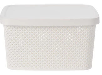 Úložný box s vekom Diamond 7 l, čierny/biely