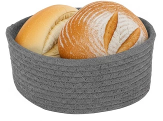 Košík na chlieb LifeStyle 22 cm, tmavo šedá bavlna