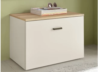 Predsieňová lavica s úložným priestorom Lima, béžový kašmír/dub evoke