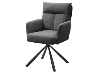 Otočná jedálenská stolička Sofia, šedá štruktúrovaná látka