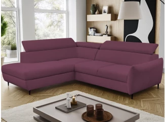 Rohová sedacia súprava Othello, fialová ľalia látka, ľavý roh