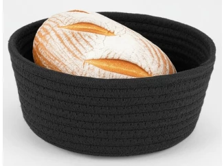 Košík na chlieb LifeStyle 22 cm, čierna bavlna