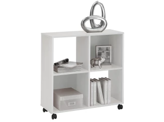 Regál na kolieskach Sprint, biely