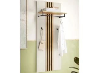 Šatníkový panel s poličkou Lima, béžový kašmír/dub evoke