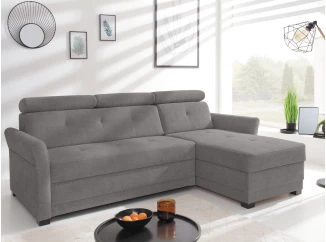 Rohová sedacia súprava Harris, ocelovo šedá látka, pravý roh