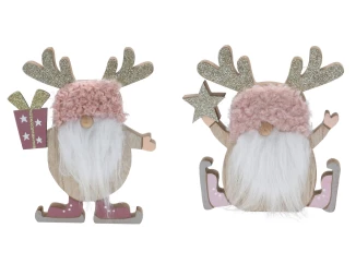 Vianočné dekorácie (2 druhy) Škriatok, ružový