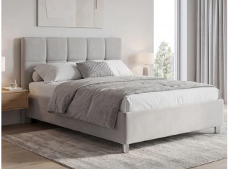 Posteľ Glory 140x200 cm, svetlo šedá látka, bez matraca