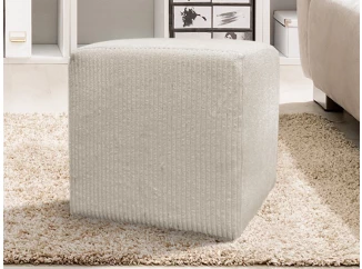 Taburet Bali, 40x40 cm, svetlo béžová štruktúrovaná látka