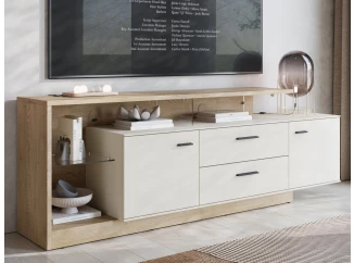 TV stolík Meolo, 191,5 cm, dub cremona/béžový kašmír