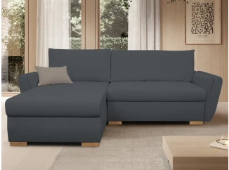 Rohová sedačka Helvetius, tmavo šedá látka