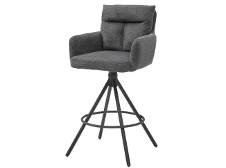 Otočná barová stolička Sofia, šedá strukturovaná látka