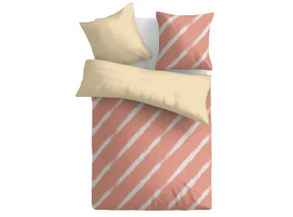 Obliečky Estella 140x200 cm, pruhované lososové, renforcé