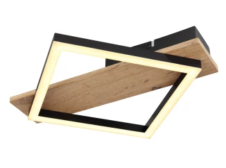 StropnéLED osvetlenie Beatrix 33 cm, kov/drevo