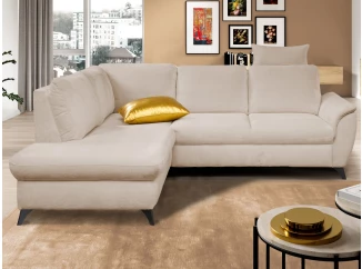 Rohová sedacia súuprava Geneva, svetlo béžová látka, ľavý roh