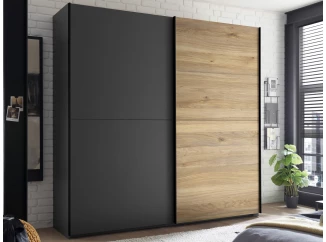 Šatníková skriňa Melton, 215 cm, grafit/dub mauvella