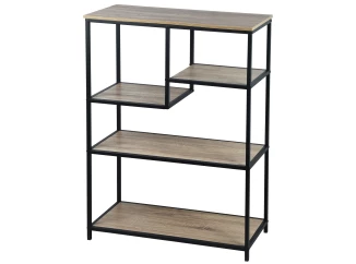 Regál Alessandro, 75 cm, čierny/dub sonoma