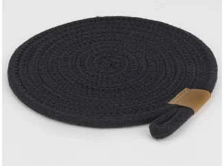 Podložka pod hrniec LifeStyle 20 cm, čierna bavlna