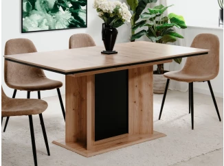 Rozkladací jedálenský stôl Novella 160x90 cm, dub artisan/čierny