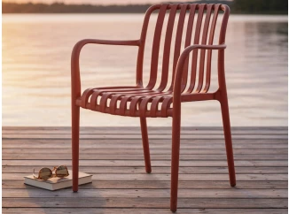 Záhradná stolička s podrúčkami Pixa, terracota