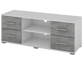 TV stolík Oskar TV, biely/beton, šírka 120 cm