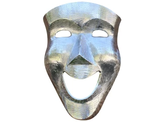 Nástenná dekorácia Divadelná maska, strieborná