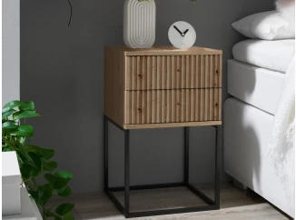 Nočný stolík s 2 zásuvkami Marle, dub artisan