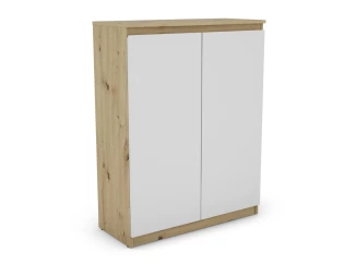 Skrinka Carlos, dub artisan/biela, 80 cm