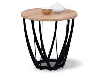 Okrúhly odkladací stolík Mella, 50 cm, dub artisan