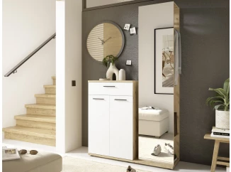 Predsieňová stena Malaga, dub evoke/biela