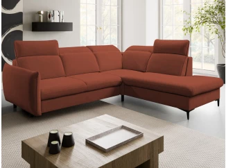 Rohová sedacia súprava Glow, terakota látka, pravý roh