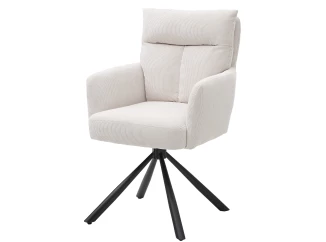 Otočná jedálenská stolička Sofia, svetlo béžová štruktúrovaná látka