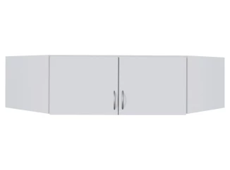 Rohový skriňový nadstavec Case, biely