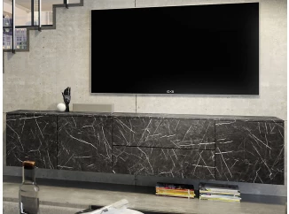 Nízka skrinka s možnosťou zavesenia Dublin, čierny mramor