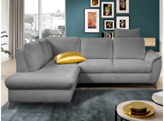 Rohová sedacia súprava Geneva, šedá látka, ľavý roh