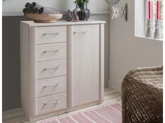 Skrinka so zásuvkami Luxor 93 cm, smrekovec polárny