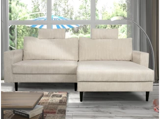 Rohová sedacia súprava Livorno, krémová, štruktúrovaná látka