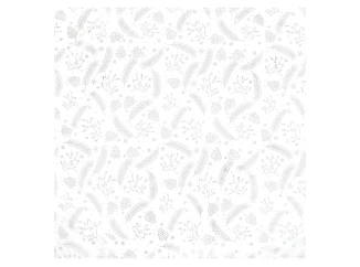 Vianočný obrus Perie a šišky 80x80 cm, strieborný