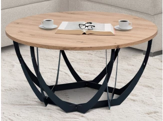 Okrúhly konferenčný stolík Mella, 80 cm, dub artisan