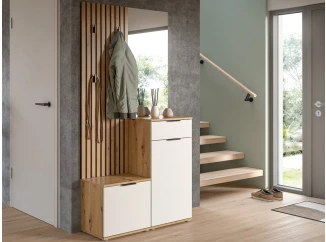 Predsieňová stena Simple, dub artisan/biela