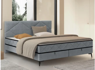 Posteľ Parana 160x200 cm, svetlo šedá zamatová látka