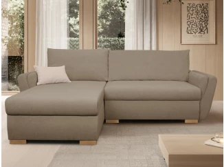 Rohová sedačka Helvetius, svetlo hnedá látka