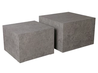 Súprava štvorcových stolíkov Maddox,imitácia šedého kameňa, 2 ks