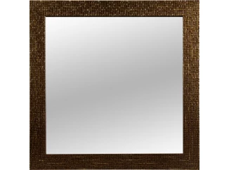 Nástenné zrkadlo Glamour 40x40 cm, hnedá štruktúra