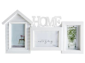 Multirám pro 3 ks foto Home 10x15 cm, biely domček