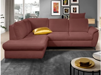 Rohová sedacia  súprava Geneva, oranžovo-hnedá látka, ľavý roh